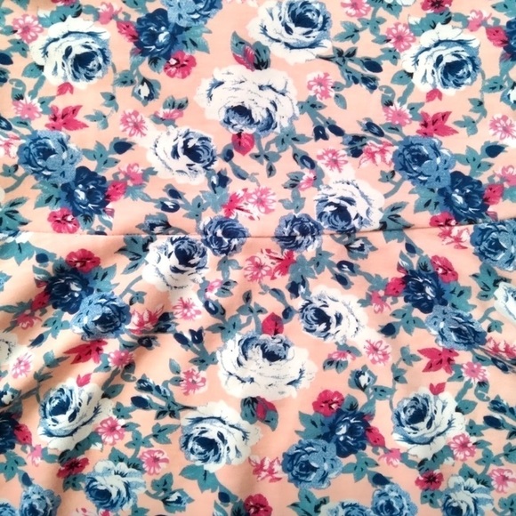 TOMSWARE Women Pink Floral Print 3/4 Sleeve Scoop Neck fit and Flare Dress M - Picture 4 of 9